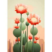 1pc/3PCS Wall Art Posters Plant Vintage Mexican Cactus Poster, Floral, Moon Aesthetic, Canvas, Colorful Artwork, Wall Art Painting, Room Home Decoration Frameless/Framed Canvas Art - Multicolor - View 34
