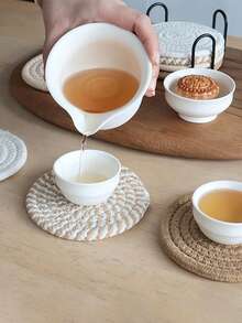 Set de 1/4/8 unidades de posavasos absorbentes, tapetes minimalistas para bebidas para la mesa de centro del hogar, regalo de inauguración de la casa para bar, serie marrón, forro de tela no tejida, posavasos absorbentes para bebidas, decoración del hogar, perfecto para la decoración del hogar y la protección de la mesa - Multicolor - Ver 3