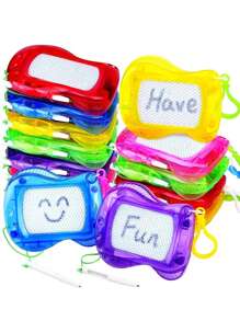 6 Stücke Mini magnetische Zeichenbretter für Kinder, Rucksack und Schlüsselanhänger Memoboard, löschbare Kritzel- und Malbretter, Geschenke und Geschenktüten-Füller für Jungs und Mädchen zu Geburtstagen, Rückkehr zur Schule, Abschlussfeier, Valentinstag, Valentinstag-Hochzeit, Geburtstagskombination Farben zufällig