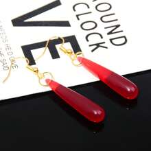 rongji jewelry Brincos Pingente de Resina com Lágrima Vermelha, Cosplay da Fukawa Touko