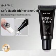 RS NAIL Gel de uñas con piedras de rhinestones RSNAIL. Gel de uñas súper fuerte para decoraciones. Accesorio de uñas 3D con brillo. Adhesivo para gemas y joyas de arte de uñas. Necesita ser curado con luz UV/LED