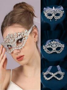 1pc Zinc Alloy Geometric Pattern Masquerade Ball Mask, Elegant Princess Headdress, Accessories And Costume For Natural, Sensual Party, Suitable For All Seasons Halloween