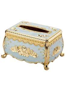 Caja de pañuelos de estilo europeo elegante, portanapkins de estilo elegante de gama alta, dispensador de toallas de papel de escritorio creativo, decoración práctica para el hogar - Multicolor - Ver 16
