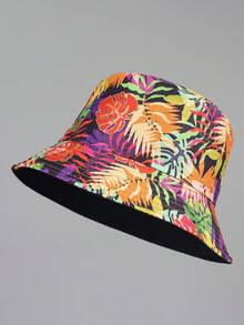 1 Colorful Printed Hat Casual Double-Sided Neutral Basin Hat For Men And Women Outdoor Lightweight Sun Protection Bucket Hat, Suitable For Daily Travel, Leisure And Entertainment - One Size Fits All - View 4