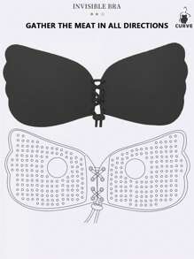 Sostén adhesivo de silicona con efecto lifting sin tirantes, para tallas grandes, invisible, sin espalda, para realce del escote, cómodo y transpirable, para vestidos y lencería