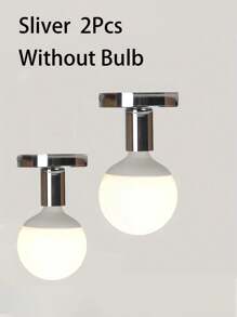 مجموعة من قطعتين من أجهزة إضاءة السقف الحديثة الشمالية المعاصرة والرجعية، قاعدة مصباح E27، مناسبة لغرفة المعيشة والنوم والحمام والمطبخ والشرفة (المصباح غير مشمول)