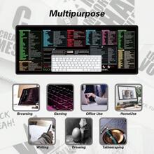 Excel Shortcut Keys Mouse Pad - Extended Large XL Cheat Sheet Gaming Mousepad | PC Office Spreadsheet Keyboard Mat | Non-Slip Stitched Edge