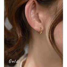 Earrings 925 Silver Hoop Earrings For Women 18k Gold Metal Allergy-Friendly Non-Stop Ring Earrings Earrings Small Twisted Christmas Present For Women Gift