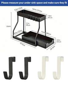 [节省空间的储物整理器] 2 层拉出式储物整理器 - 大容量节省空间的抽屉，适用于厨房和浴室必需品，混合颜色塑料材质 - 彩色 - 查看 7