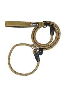 专业遛狗牵引绳、宠物防拉链绳、训练项圈项链配件 - 灰色 - 查看 6