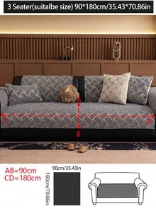 1pc Luxury Chenille Sofa Cover Seat Protector, All Season Versatile, Modern Minimalist, Dust/Slip Resistant, Machine/Hand Washable Cushion Slipcover For Bedroom, Office, Living Room Couch, L-Shaped And 1/2/3/4 Seater Sofa - Grey - View 20
