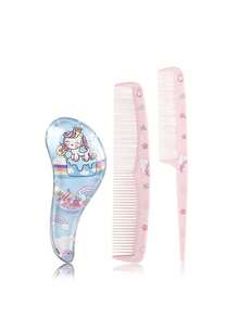 3PCS Cartoon Comb Set, Suitable For Dry And Wet Hair And All Hair Types, Durable ABS Plastic Handle, Suitable For Daily Household Use, A Gift For Children - Multicolor - View 14