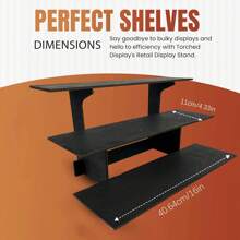 Upgraded Portable 3-Tier Wooden Display Rack, Freestanding Desktop Display Shelf, Suitable For Handicrafts, Farmers Market Stall, Cups, Small Decorations. Retail Display Stand - 2 Color Options