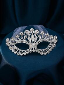 1pc Zinc Alloy Geometric Pattern Masquerade Ball Mask, Elegant Princess Headdress, Accessories And Costume For Natural, Sensual Party, Suitable For All Seasons Halloween