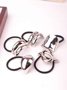 5pcs Metal U-Shaped Multi-Element Hair Accessories Set, Silver Hair Ties, Decorative Hair Tie Suitable For Women's Daily Use