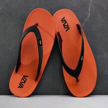 Men's Flip Flops Summer Rubber Non-Slip Durable Outdoor Slippers, Simple Solid Color Beach Sandals, Japanese Style