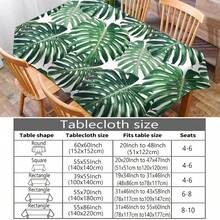 1 khăn trải bàn in hình lá cọ, khăn trải bàn hình chữ nhật/tròn bằng polyester hiện đại chống thấm nước, in kỹ thuật số thích hợp cho phòng khách, bàn ăn ngoài trời, bàn tròn nhỏ - Nhiều màu - Xem 6