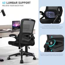 Sedia da ufficio ergonomica Milacyee in rete traspirante con supporto lombare, braccioli regolabili, telaio regolabile in altezza e ruote girevoli a 360° per ufficio e studio.