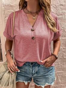 3 Pack Damen Oversize T-Shirts mit V-Ausschnitt, Loose Fit