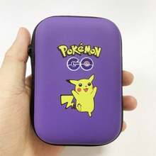 pokemon Nuovo contenitore portacarte Pokémon da 50 capacità, scatola di archiviazione con zip, album, custodia, confezione regalo per collezione di carte Pokémon, custodia nera per gioco di carte