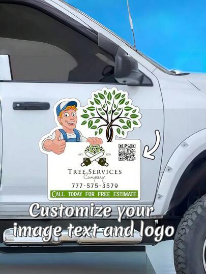 1Pc Customizable Business Car Magnet - Square, Round, Die-Cut, Rectangle Options, Scratch Resistant, Waterproof, Perfect For Business Branding, Personalize With Your Logo, Great For Car, Van, Truck, Ideal For Corporate Events, Trade Shows, Promotions & More