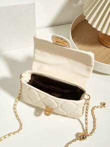 Bolso de hombro versátil de mujer de alta calidad con adorno de cadena, bordado de bola dorada pequeña, rombos y cuadros acolchados, adecuado para salir, citas, compras, ir al trabajo y uso diario como bolsa o estuche para lápiz labial. Excelente regalo.