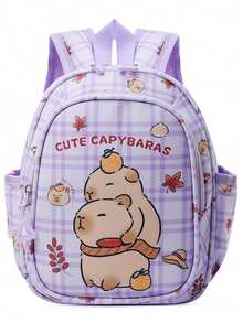 1pc New Capybara Backpack, Cute Girl Niche High-End Youth Backpack, And Fashionable New Bag, Fresh And Dopamine Color Matching, New Youth Girl Style, Adjustable Shoulder Straps, Casual And Fashionable, Very Suitable For Taking Out To Play And Can Be Given As A Gift To Friends. - Capibara Backpack - View 8