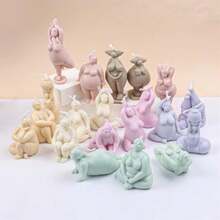 3D Yoga Pose Plump Women Candle Silicone Mold Body Soy Wax Statue Plaster Tool DIY Handmade Soap Tool Perfect For Home Decor And Gift Fragrance Diffuser Silicone Mold - White - View 6