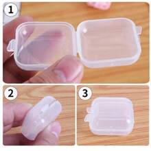 1 pieza/5 piezas/10 piezas/20 piezas Caja de almacenamiento de joyas simple y transparente, resistente a la oxidación, caja de almacenamiento de anillos portátil a prueba de polvo para mujer, organizador de almacenamiento, artículos esenciales de viaje, regreso a la escuela, almacenamiento de dormitorio, decoración de otoño