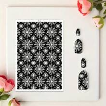 1 hoja de papel de transferencia para arcilla polimérica, papel de transferencia con diseño de flor retro para hacer aretes de arcilla polimérica, papel de transferencia con diseño de flor margarita vintage para hacer joyas de arcilla, para manualidades de joyería con técnica de pintura al óleo