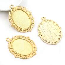 10pcs 18x25mm Inner Size Oval Pendant Cabochons Blank Base Setting Bezel Tray DIY Jewelry Making Accessories - Pendant Blank Base - View 14