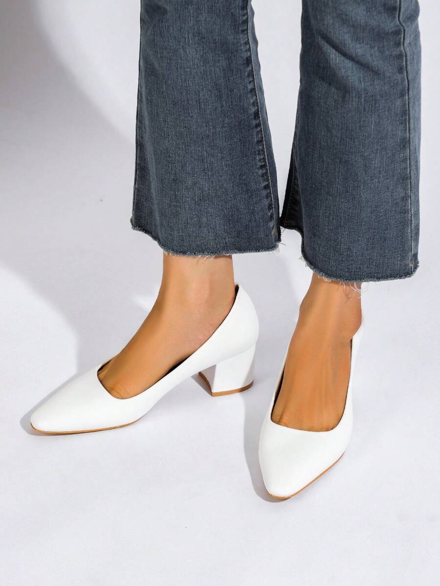 Phụ nữ hàng ngày Phỏng vấn/Đi làm Giày cao gót màu trắng - trắng - Xem 1