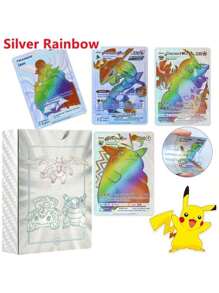 pokemon 55pcs/Box Rainbow Gold Silver Black English Cards Anime Pikachu Charizard Eevee Battle Game Collection Toys Gifts