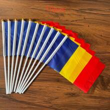 Romania National Flag, Romania Handheld Flags, 5.5*8.2inch/20pcs/20feet Romanian String Flags, Durable Polyester Romanian Banner, Indoor/Outdoor Multipurpose, Ideal For European Football Cup, World Events & Party Decoration