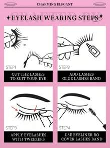 10 pares de pestañas de cómic Pestañas falsas naturales transparentes y dispersas Herramientas de maquillaje para juegos de roles Herramientas esenciales para viajes, belleza, maquillaje, encanto y elegancia