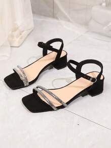 Women's Sexy Criss-Cross Strap Sandals, Minimalist Design, Chunky Heel, Open Toe