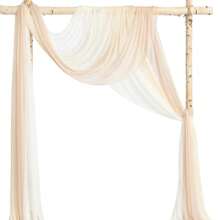 75*300cm/75*600cm 1pc Wedding Arch Draping Fabric Chiffon Outdoor Curtain Backdrop Sheer Arch Drapes For Thanksgiving Christmas Wedding Ceremony Party Ceiling Decoration Wedding Draping Fabric, Lavender Sheer Fabric For Draping Chiffon Fabric Drapes For Wedding Arch Decor Summer Birthday Gifts Beach Back To School School Supplies Room Decor