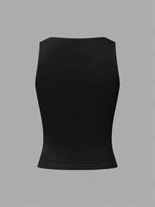 Women's Y2K Sexy Solid Color Camisole Vest, Versatile For Commuting In Summer - Black - View 10
