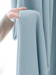 1pc Blue Blackout Curtains, Modern Elegant Style Thermal Insulated Curtain Panels For Living Room, Bedroom - Blue - View 6