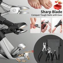 4pcs Professional Foot Care Tools, Stainless Steel Toenail Clippers, Personal Foot Care Products, Professional Tools For Nail Salons And Foot Spas, Ingrown Nail Tools, Suitable For Men And Women, Adults And Elderly - Black - View 5