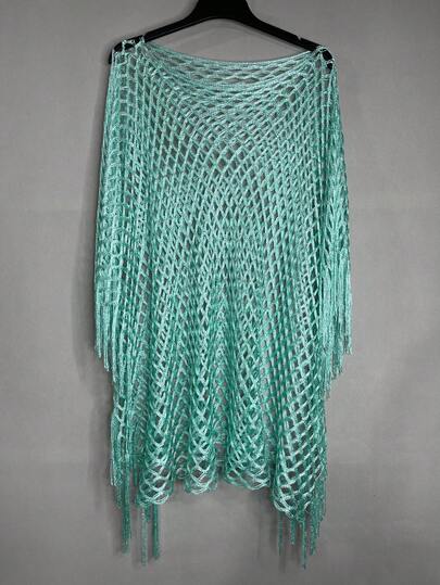 1pc Fashion Versatile Women's Knitted Hollow-Out Shawl/Scarf, Lightweight For Sun Protection, Beach, Spring/Summer