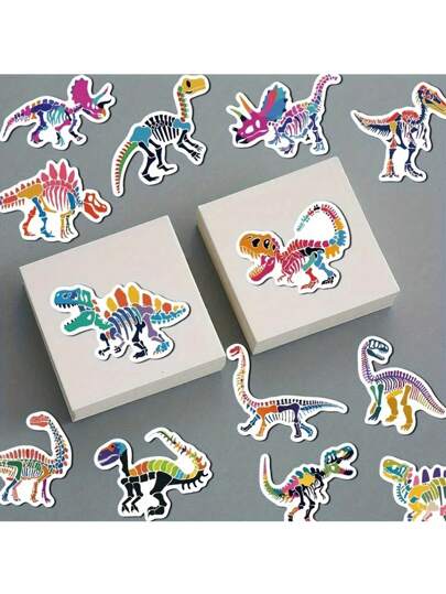 250Pcs Colorful Dinosaur Cartoon Stickers - Perfect For DIY Projects On Luggage, Notebooks, Water Bottles, Phone Cases, Guitars, And More! - Self-Adhesive, Durable PVC Material