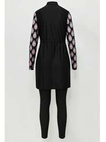 VFJ Women Muslim Swimwear Islamic Modest Swimsuit 3 Pieces Full Cover Hijab Long Sleeve Burkini Top Dress + Pants