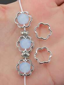 50 件 12 毫米圆形珠帽、CCB 珠框，用于 DIY 珠宝制作、项链、手链、耳环、吊坠连接器，带隔珠，用于珠宝制作配件 - 圓形 - 查看 2