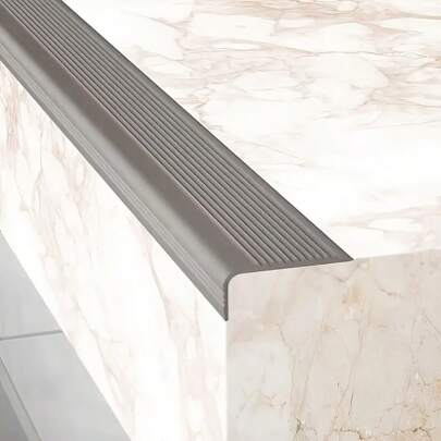 1PC 1M/3.3FT Stair Nosing Rubber Edging, Non-Slip Self Adhesive Step Edge Protector, Peel And Stick Stair Nose For Outdoor & Indoor