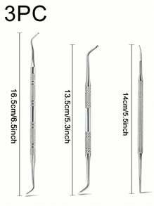 3 PiecesStainless Steel Ingrown Nail Tool Set - Double-Sided Pedicure Nail File, Screwdriver, Spoon And Pusher For Cleaning And Removing Ingrown Nails, Foot Skin Care, Travel Essentials,