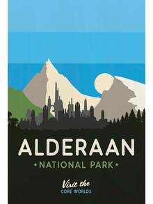 1 件复古星球星系抽象风景帆布画战争极简电影海报和印刷现代绘画房间家居装饰卧室客厅走廊的理想礼物，墙壁艺术，房间装饰户外节日和生日礼物，办公室装饰布置艺术品可选框架 - 彩色 - 查看 15