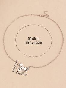 1 stuk 2025 Afstudeer-/Terug naar school-halsketting van roestvrij staal met gladde hanger, met kaartverpakking, cadeau-idee, heren 50+5cm, dames 40+5cm, geschikt voor studenten en leraren