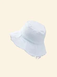 Raw Hem Bucket Hat Letter Label Basin Hats Stylish Versatile Lightweight Fisherman Hats(NA&AN Random Letters) -1