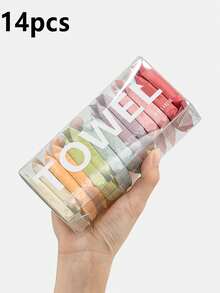 42/28/14/7片压缩一次性毛巾旅行便携洗脸巾加厚干湿两用旅行必备旅游配件小巧便携蜜月用压缩一次性毛巾旅行便携洗脸巾旅行度假必备品，一次性压缩洗脸巾，遇水膨胀至约24cm*30cm。 - 彩色 - 查看 11